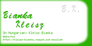 bianka kleisz business card